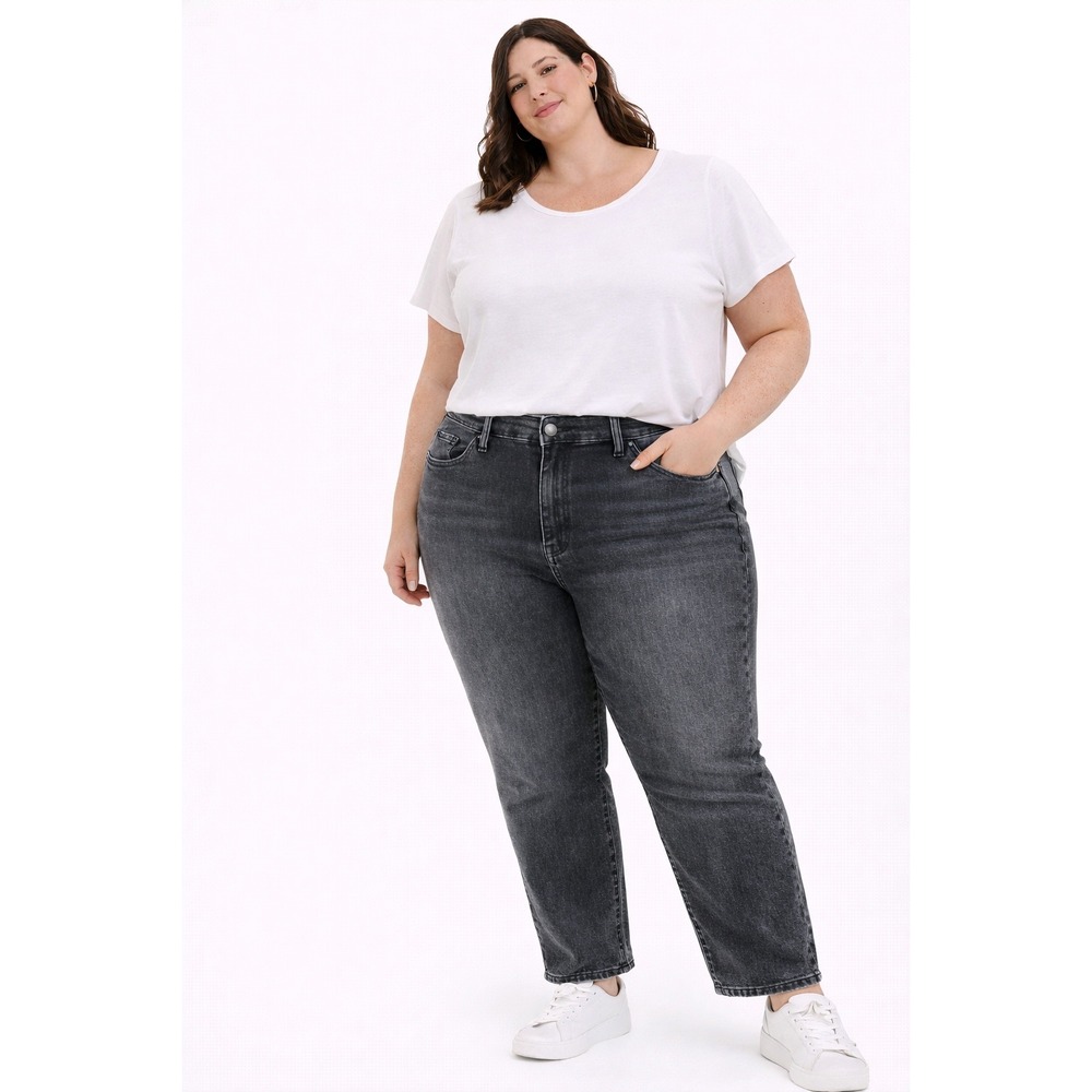 Maurices Super Skinny Jeans Women XL Black Mid Rise Ankle Denim Acid Wash Grunge
